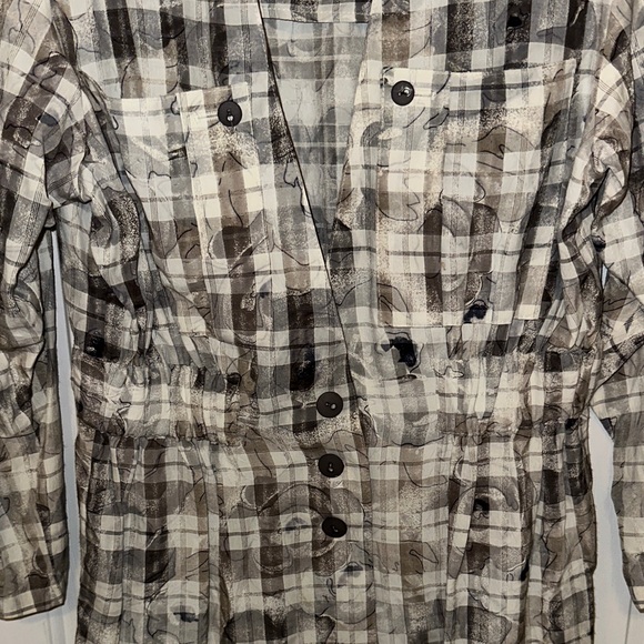 Steilmann Plaid Button Down Shirt - Brown and Cream - Picture 3 of 6